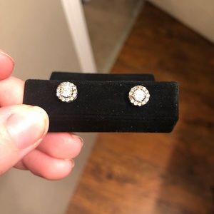 Lab created White sapphire earrings sterling silver